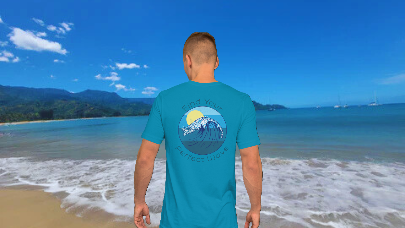 Ocean and mountain views from the beach.  Calmness Collective logo. Calmness Collective motto: Find your calm. Feel your comfort. 